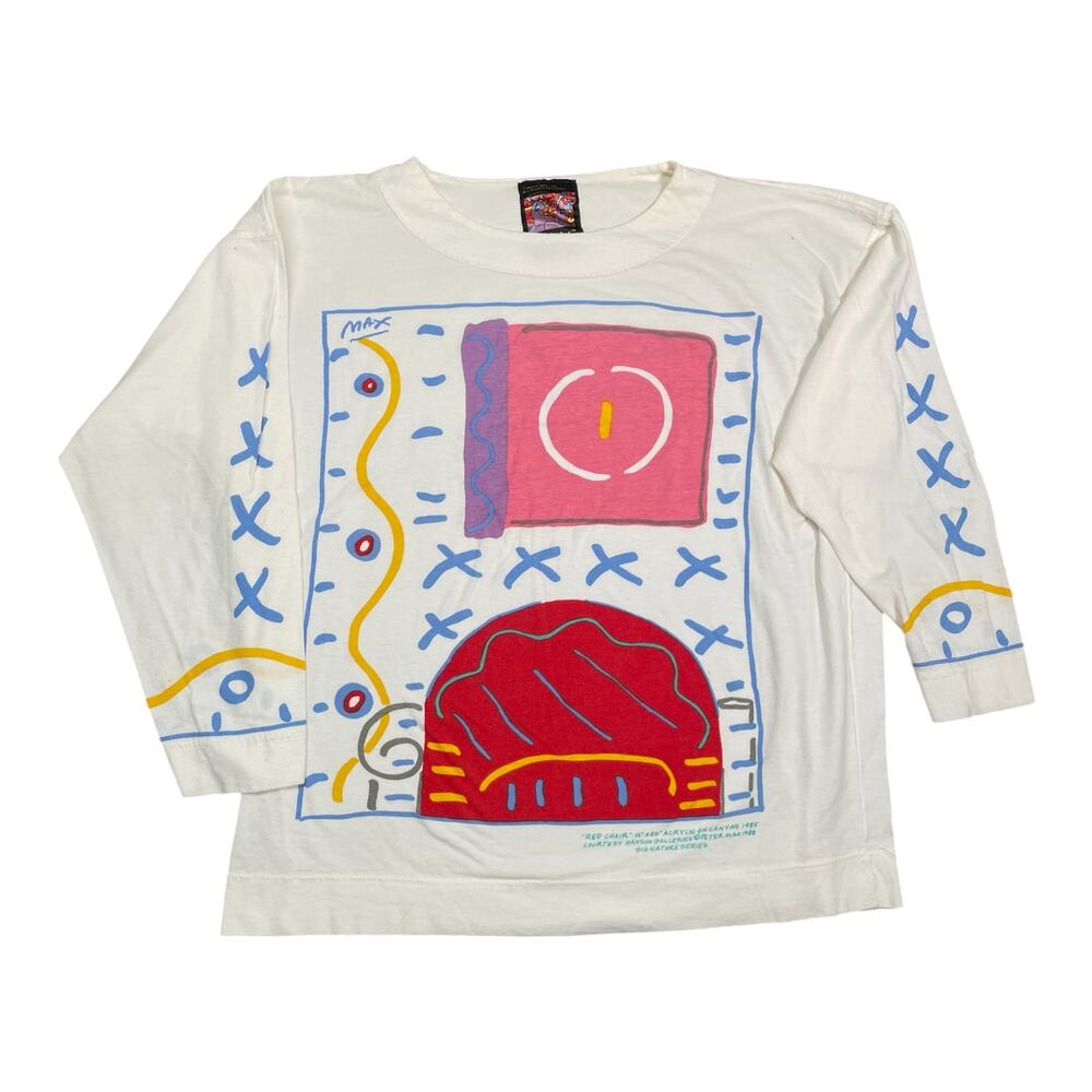 Vintage 1980s Peter Max "Red Chair" Long Sleeve Pop Art T-Shirt
